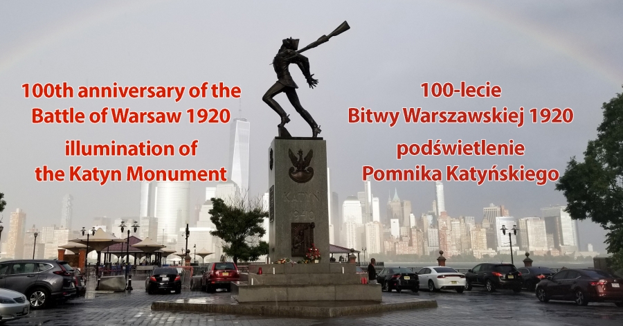 Podświetlenie Pomnika Katyńskiego - Bitwa Warszawska 1920 - 100 lecie / The Battle of Warsaw 1920