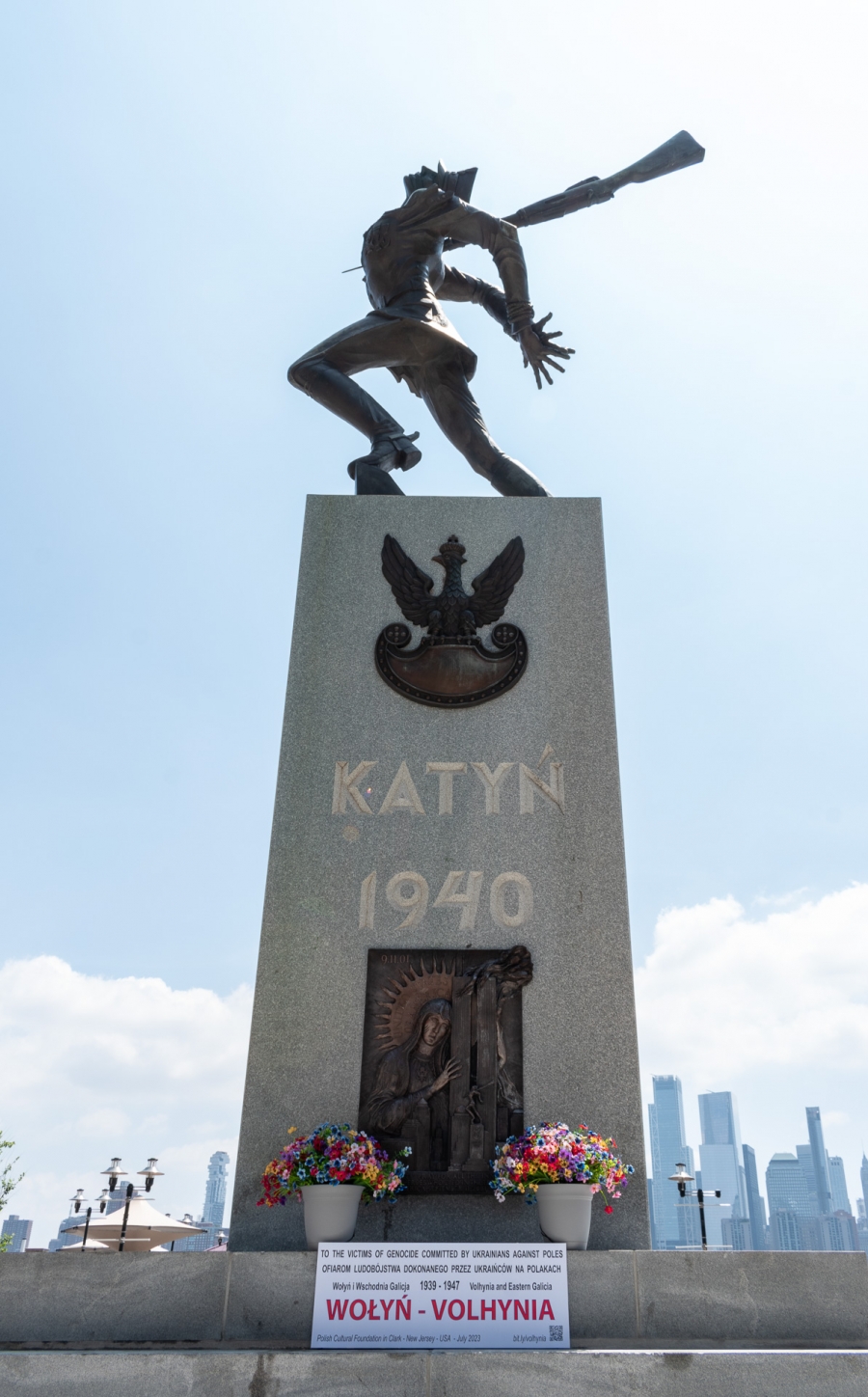 Katyn Memorial in Jersey City, New Jersey USA. July 7, 2023